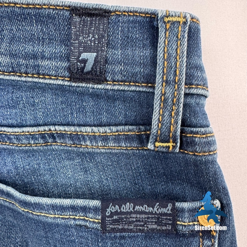 1233 7 For All Mankind Gwenevere Skinny Jeans - Size 30 - Blue - Picture 11 of 16